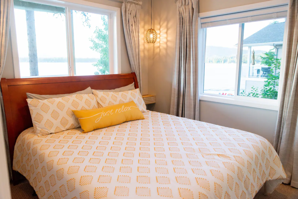 Lower level bedroom with king bed