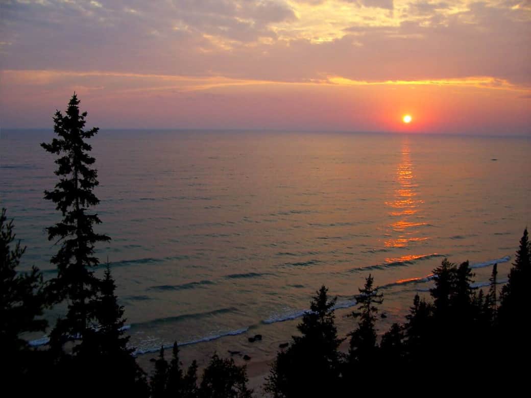Sunset from the bluff-side deck