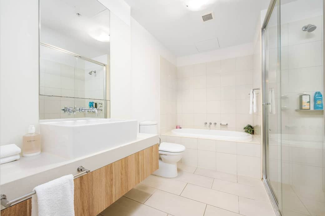 Ensuite with large shower and bath Ensuite with large shower and bath