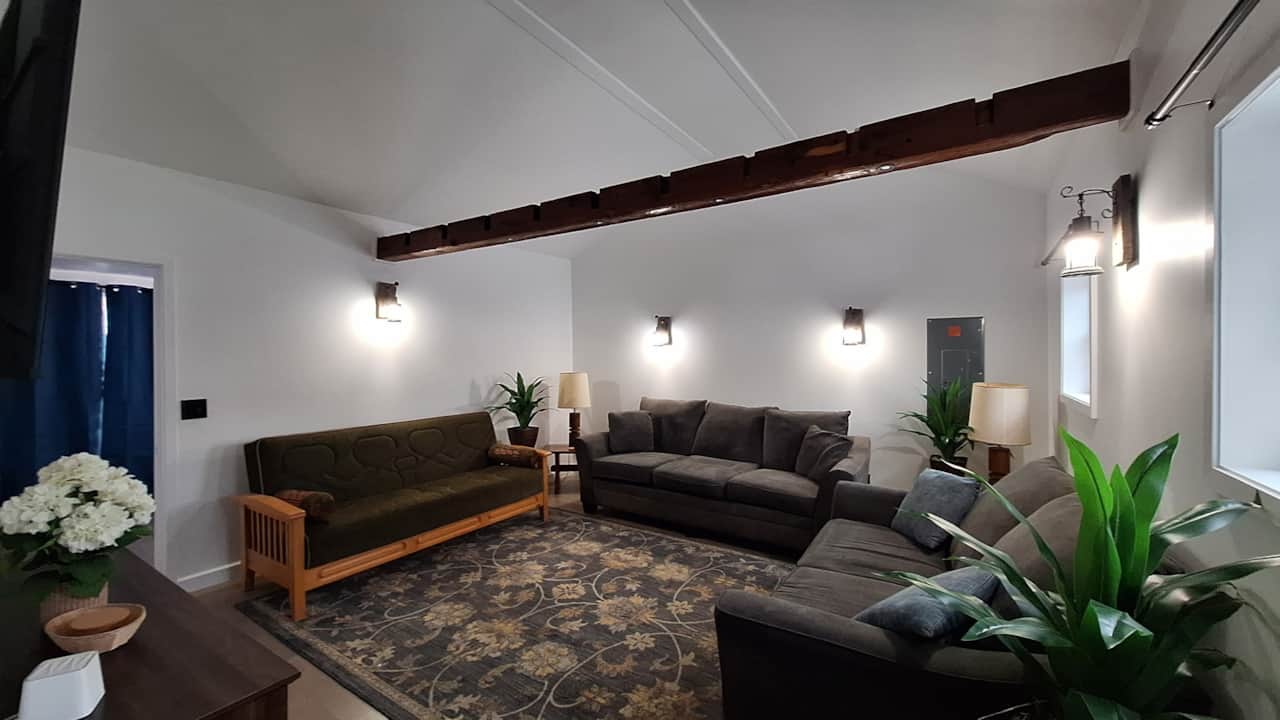 Living Room with original beam