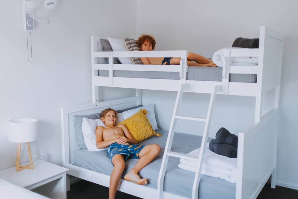 Bunk beds are a fun sleeping arrangement for the kids. Bunk beds are a fun sleeping arrangement for the kids.
