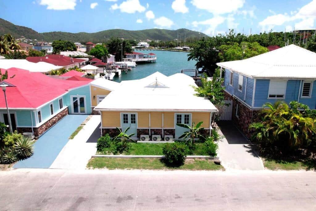 Harbour to rear , beach 250m walk away