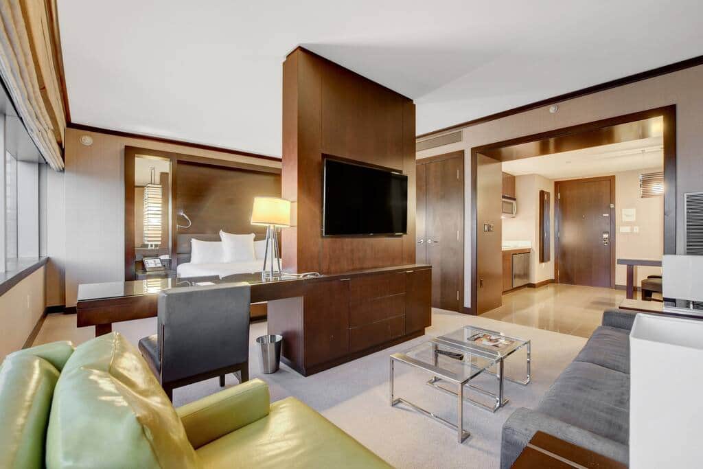 Open Suite Layout with Bed, Lounge and Las Vegas Views