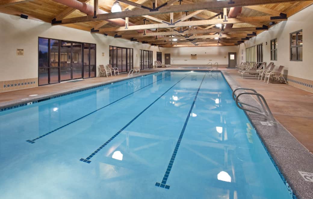 Year-round indoor lap pool at Eagle Crest Resort's Ridge Sports Center