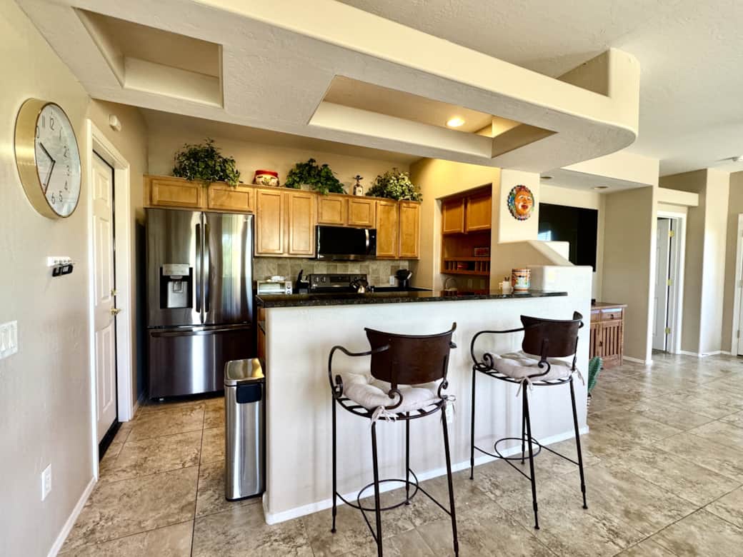 Updated kitchen and bar seating