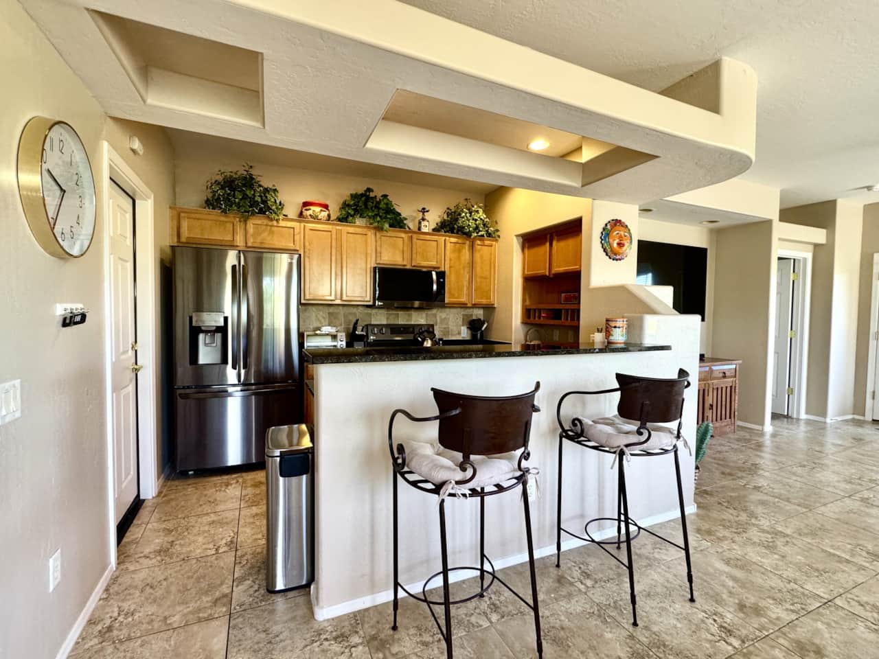 Updated kitchen and bar seating