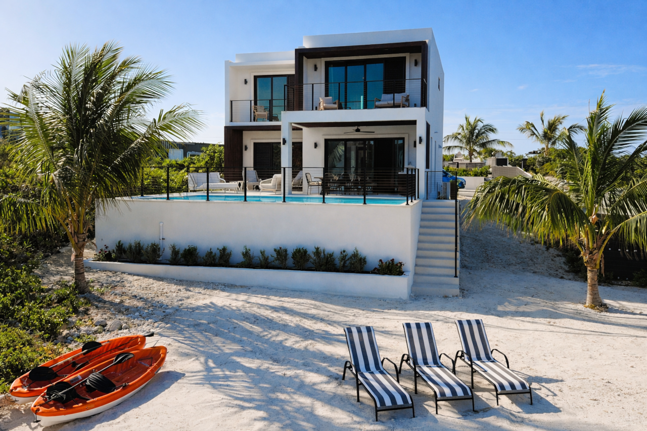 Beachfront villa with private pool