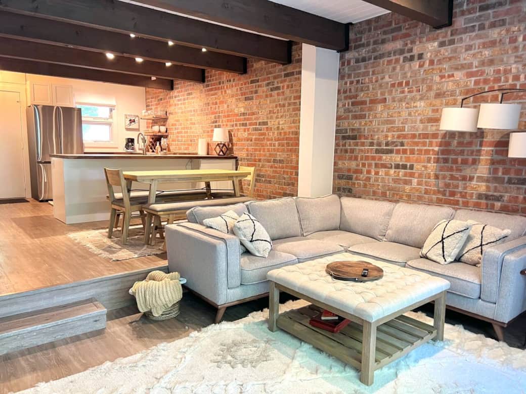 Cozy open living space to keep the whole family together in one room where the activity happens.