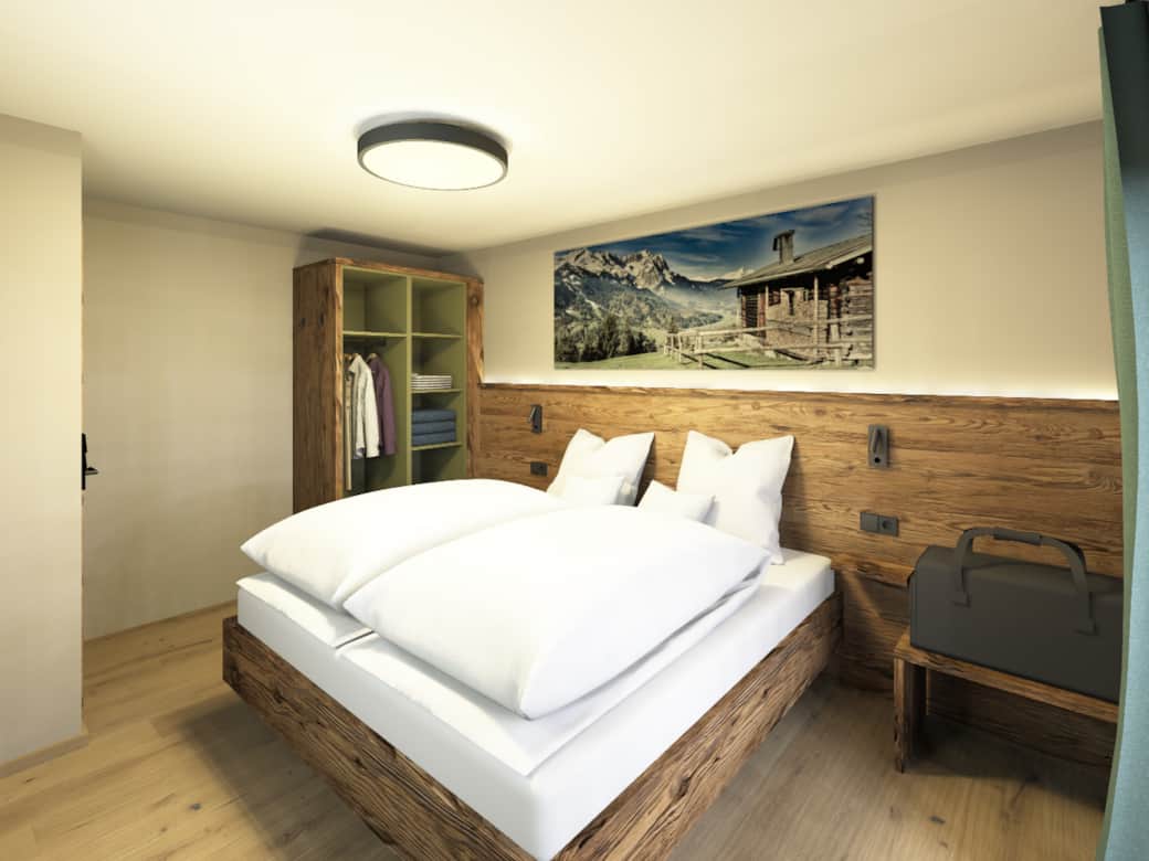 Schlafzimmer 3 - Bett mit Schrank