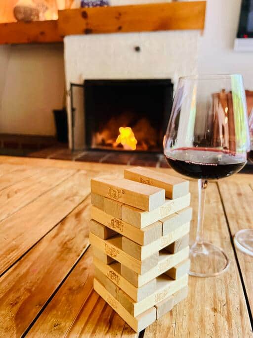 Indoor wood burning fireplace