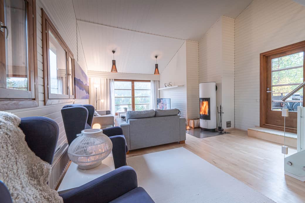 Panorama - Living room with fireplace