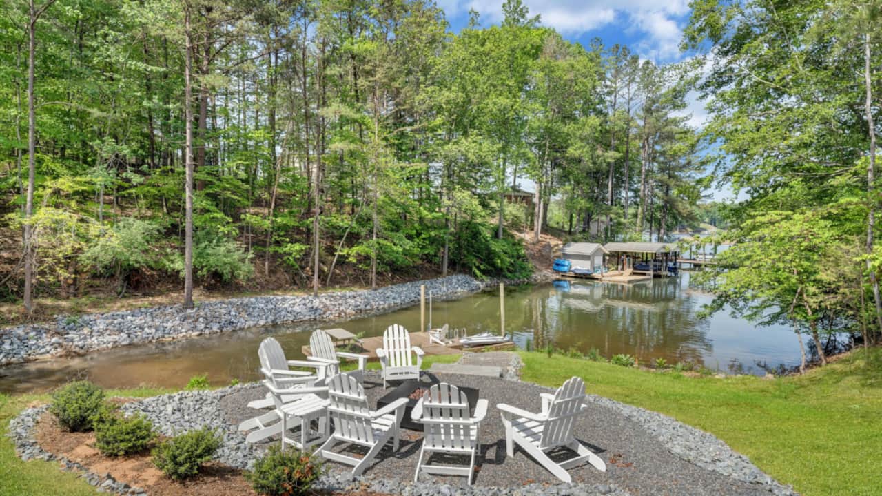 Gas Fire Pit Overlooking Lake