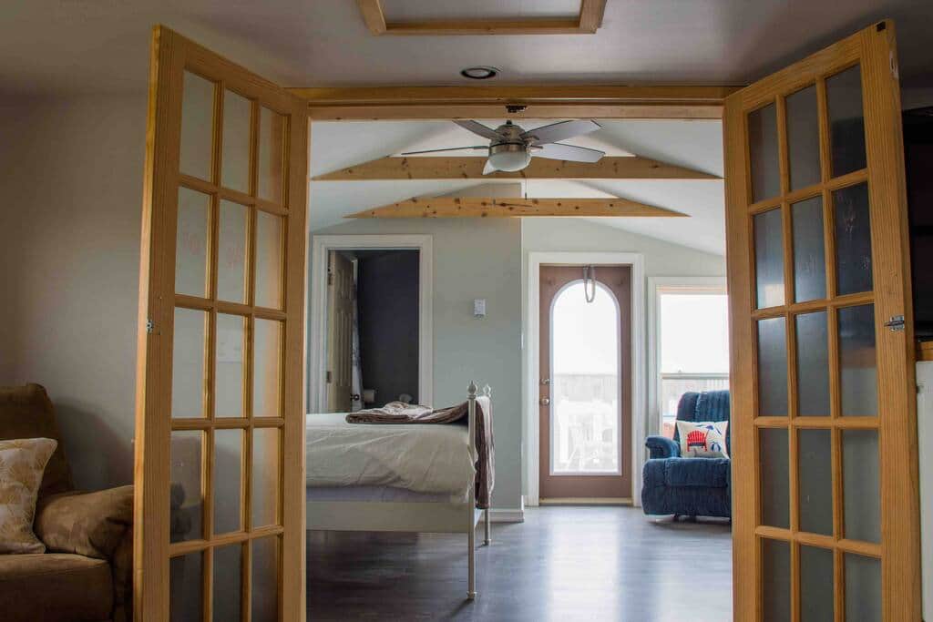 Bedroom entrance from living room. Bedroom entrance from living room.