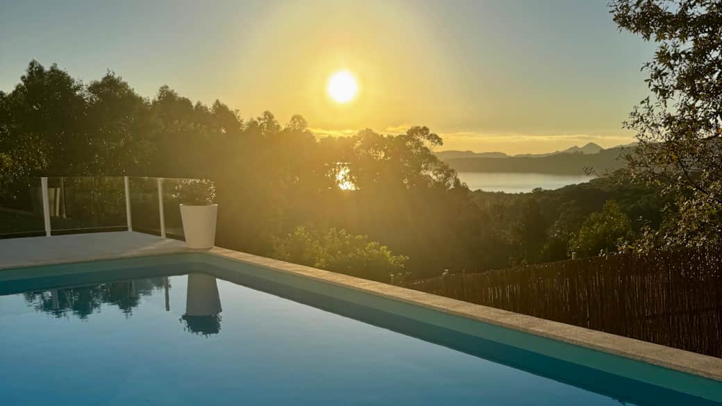 Sunset view from the shared pool Sunset view from the shared pool