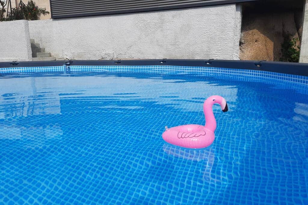 Divertiendose en la piscina