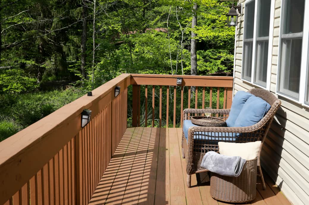 Put the kids to bed and just sit on the deck with a glass of wine at night or coffee in the morning