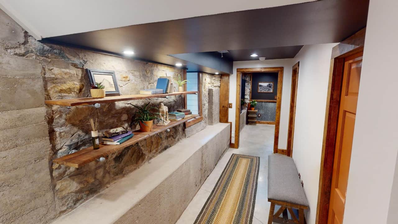 Basement Hallway/Library