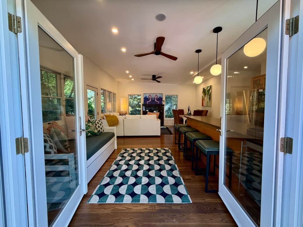 Living Area | French Door/Upper Deck View