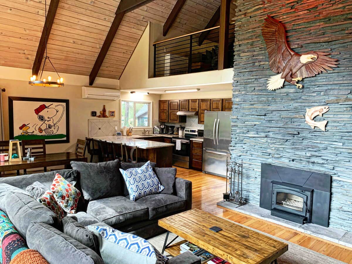 Living room and fireplace 