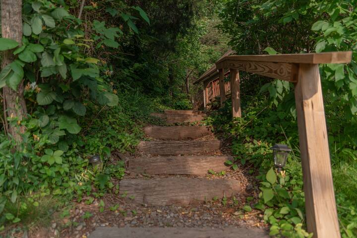 A few stairs away from mountain paradise.