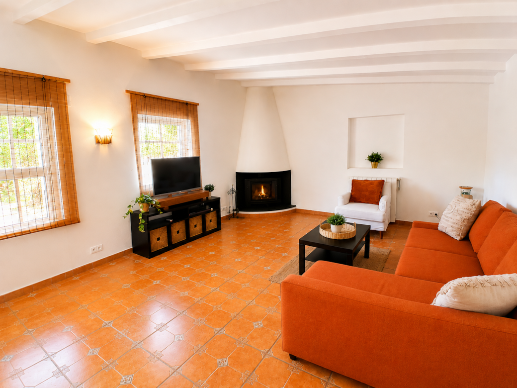Living Room with Fire Place