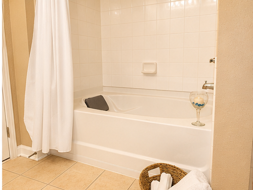 Soaking tub in master bathroom