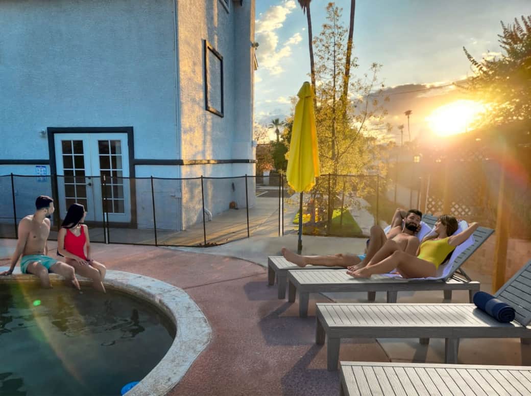 Basking in the warmth of a breathtaking sunset, poolside lounging hits differently here.