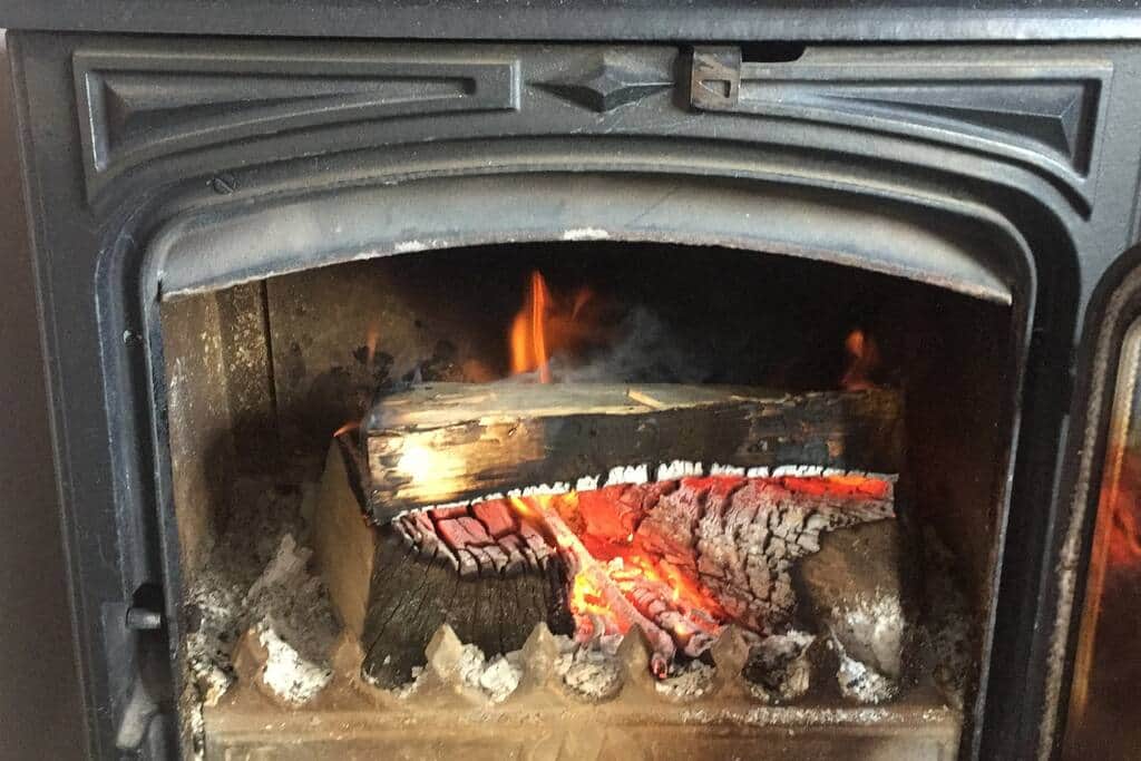 Wood burning stove in the lounge