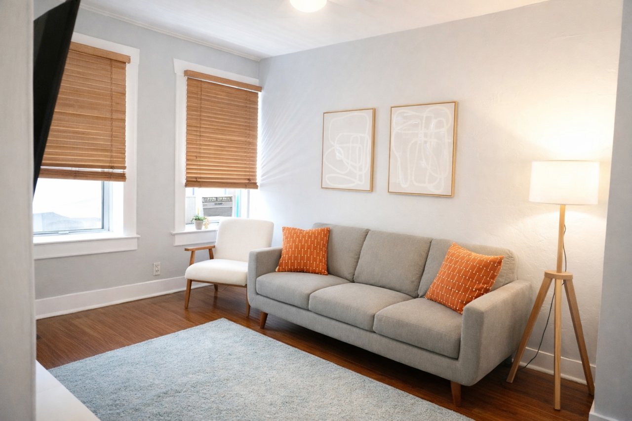 Charming 1908 apartment, beautifully remodeled for modern comfort in the heart of the city.