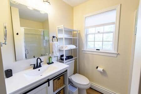 The 1st floor bathroom with walk in shower.