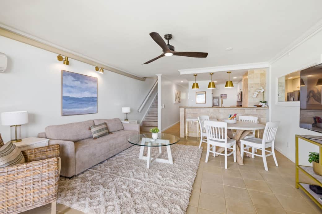 Living room with sofa bed
