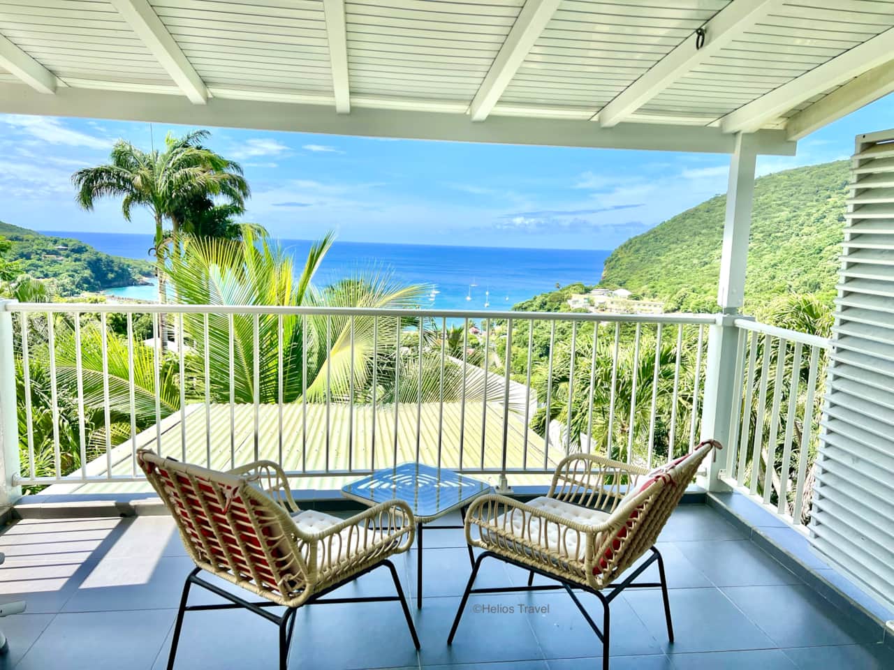 Vue depuis la terrasse du studio Grande Anse