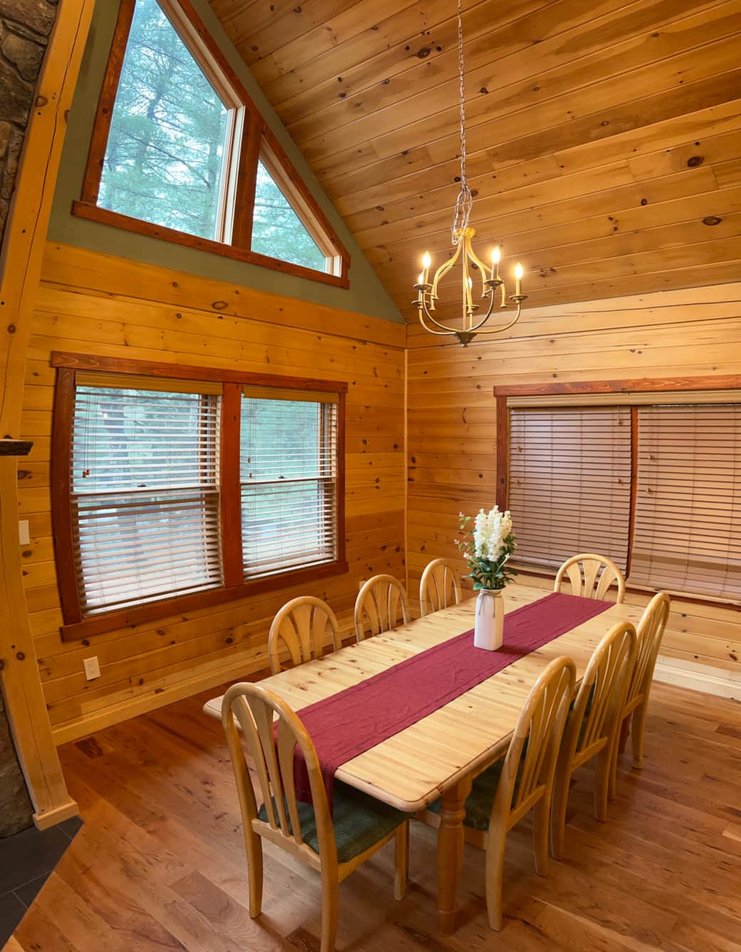 Dining room table with seating up to eight