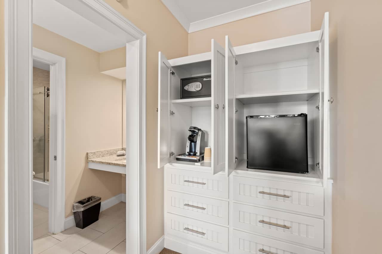Mini fridge and coffee are right in the room for your stay!