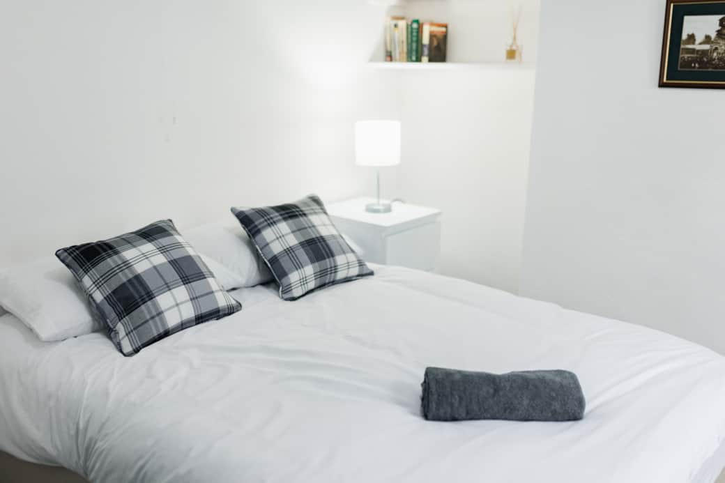 Private bedroom with door lock and key