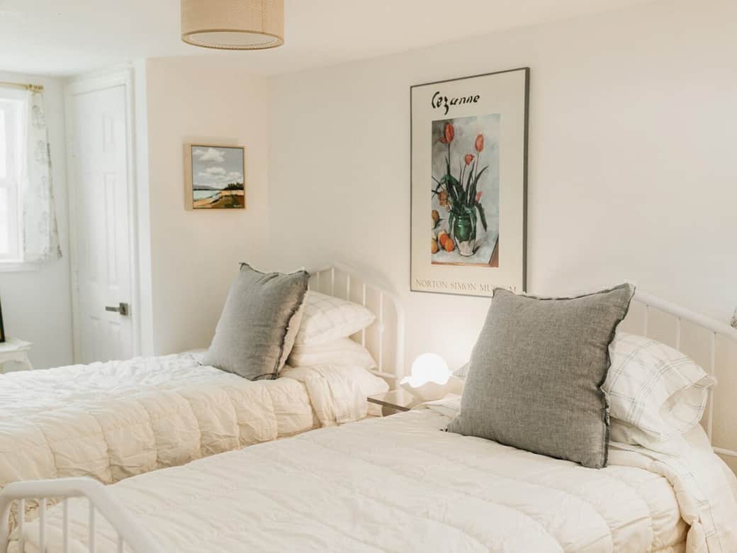 Our Pottery Barn portable crib is conveniently stored in the closet for guest use. 