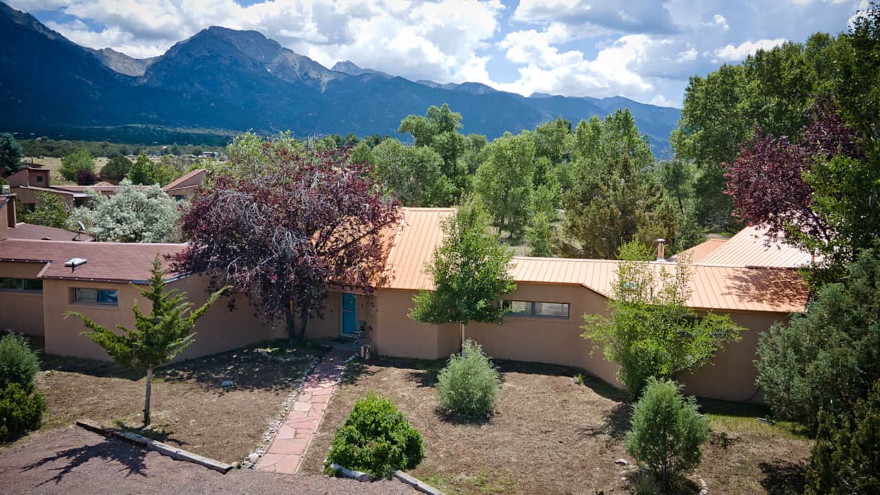 Casa Cumbres with Sangre de Cristo Peaks in the Background
