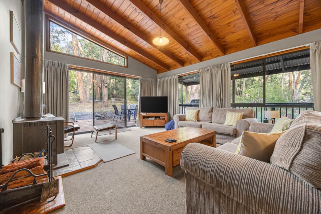 Cozy up in our living area with a wood fire for added warmth and charm. Cozy up in our living area with a wood fire for added warmth and charm.