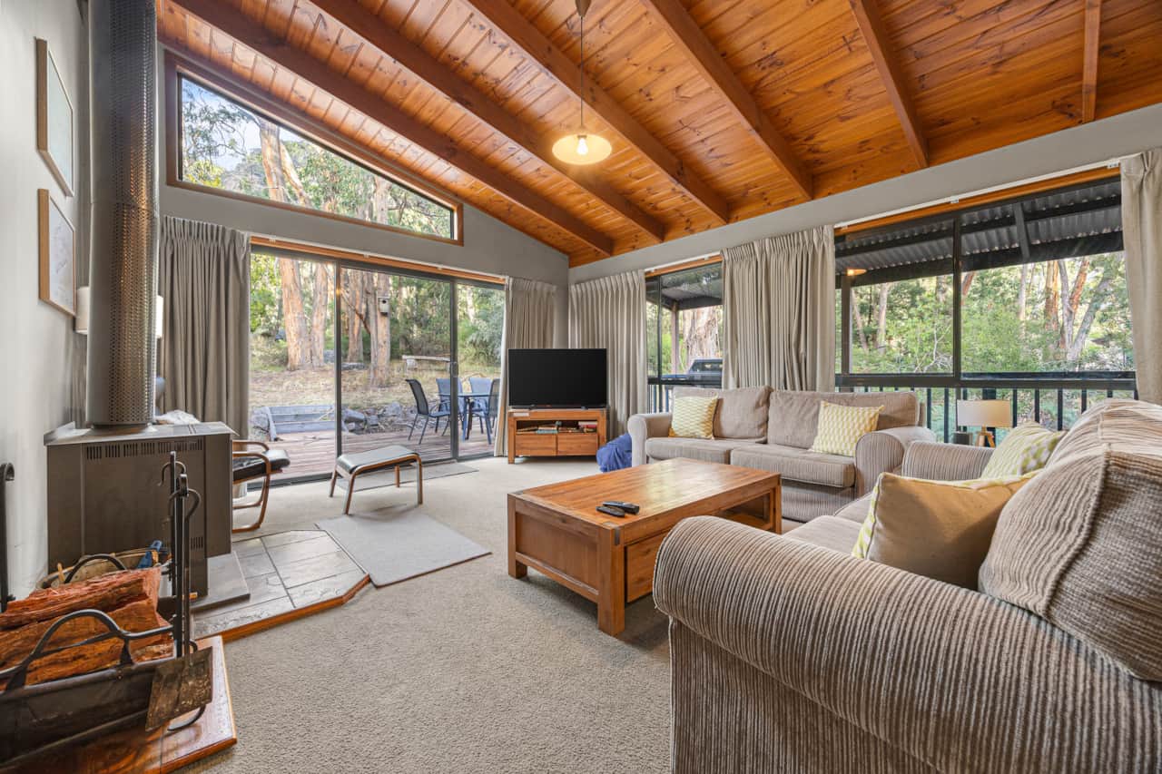 Cozy up in our living area with a wood fire for added warmth and charm.