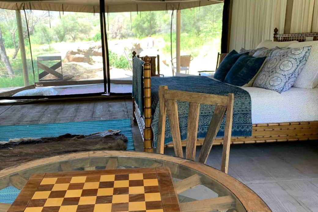 Another view of the inside of the Howard Creek tent.