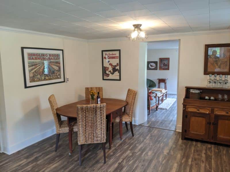 The eat-in dining room