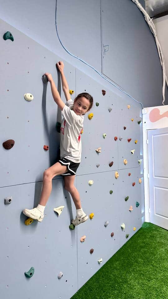 8 ft high climbing wall