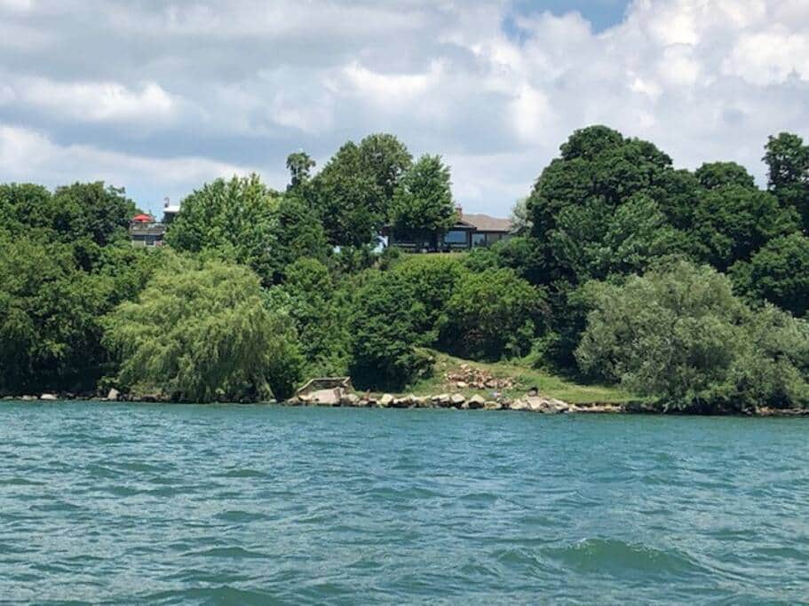 View from the Lake.
600' of waterfront shorelines.
