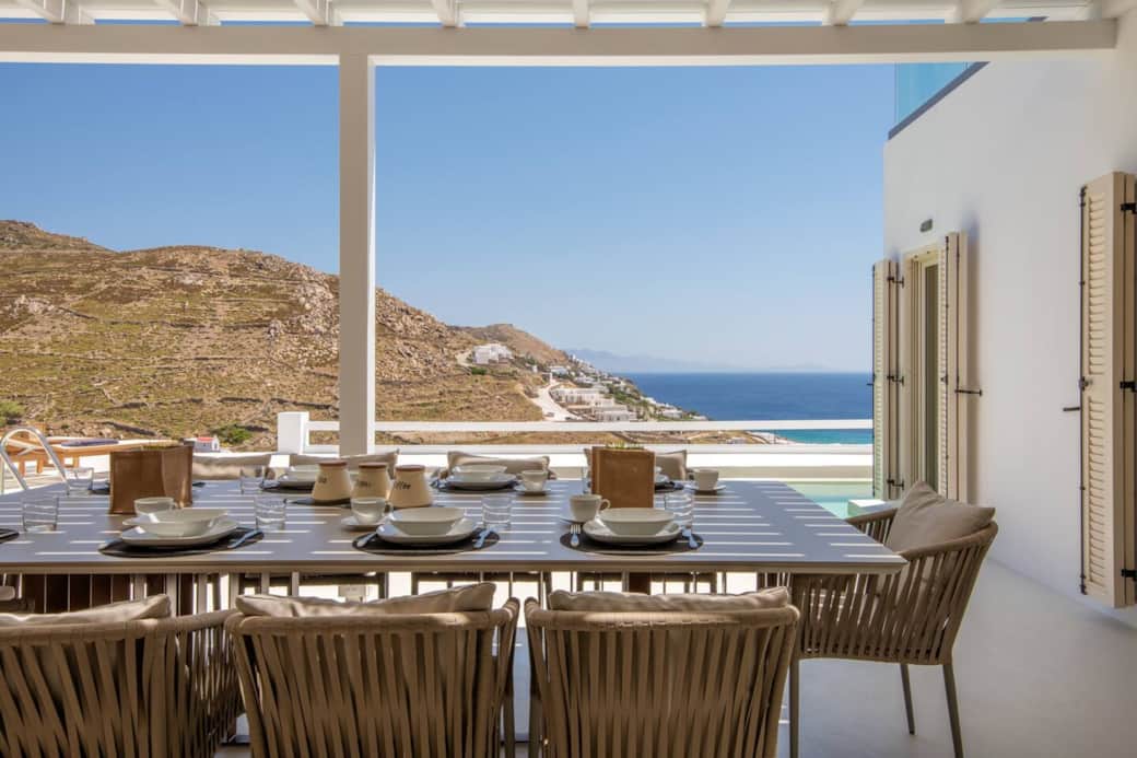 The outdoor dining area