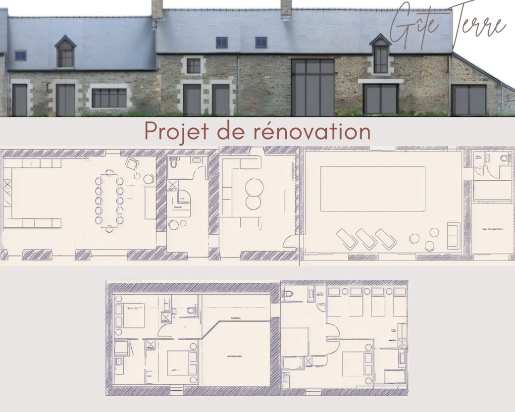 Plans du projet de rénovation - Gîte Terre Plans du projet de rénovation - Gîte Terre