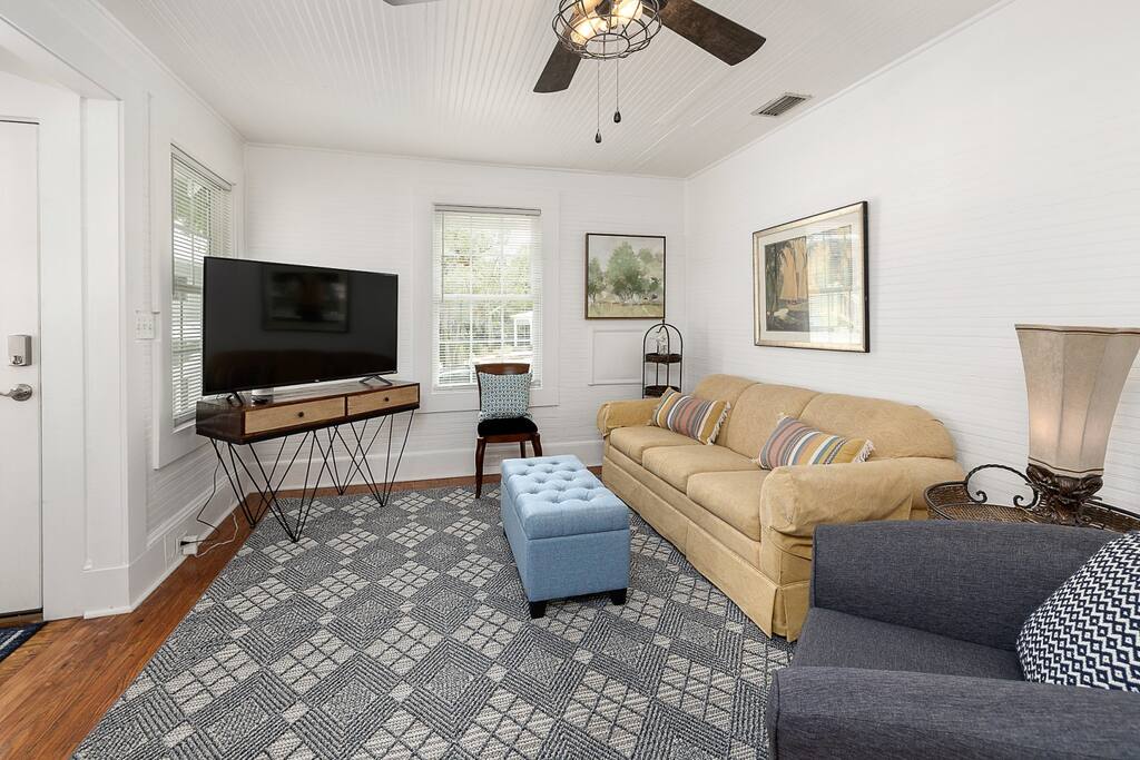 Living area with queen sofa bed