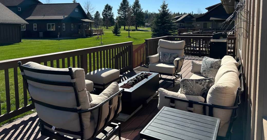 North Idaho Basecamp Deck with Firepit & Grill