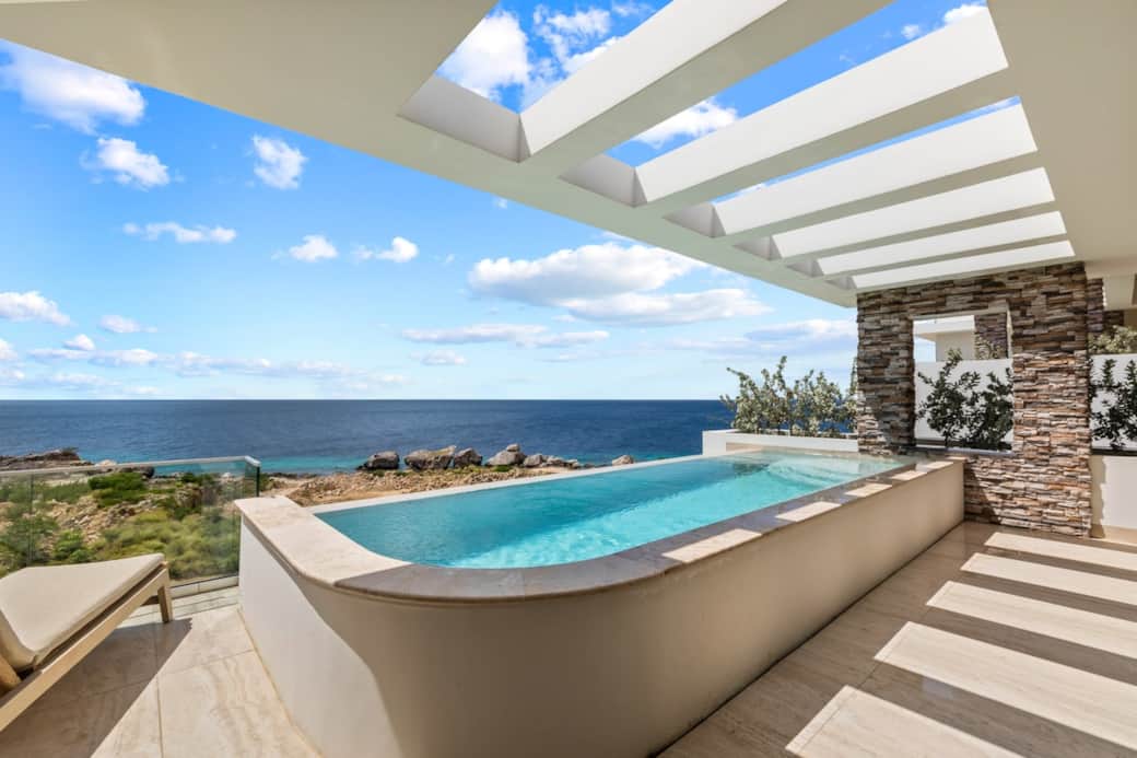 Private pool with sea view at The Ridge