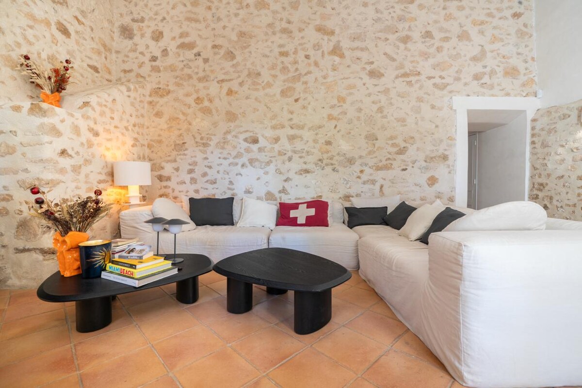 Provençal farmhouse & padel court swimming pool AC