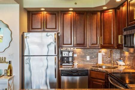 Full kitchen -stainless steel appliances.
